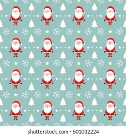 santa claus cartoon pattern seamless background