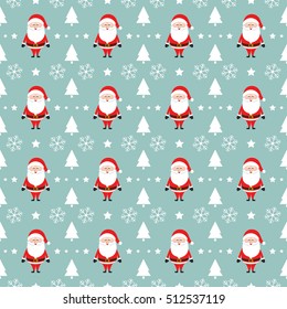 santa claus cartoon pattern seamless background