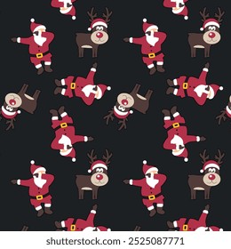 Santa Claus , cartoon seamless pattern background
