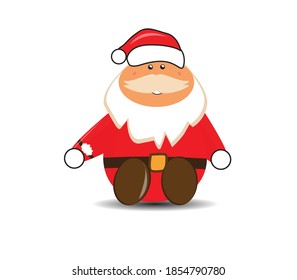 Santa Claus Cartoon Sitting On White Stock Vector (Royalty Free ...