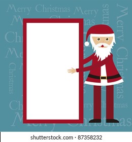santa claus cartoon with space copy over blue background. vector