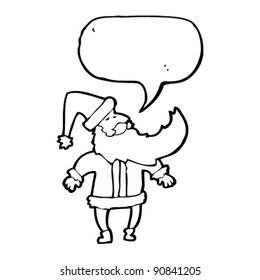 santa claus cartoon with speech bubble