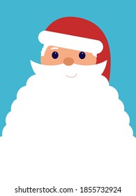 Santa Claus in cartoon style. Christmas character with place for your text. Christmas and new year template