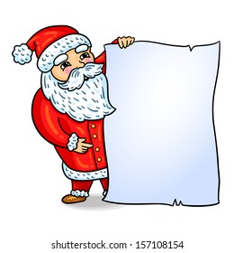 Santa Claus. Cartoon style. Isolated object, easy to edit. Element of design for winter holiday. Christmas. New Year.