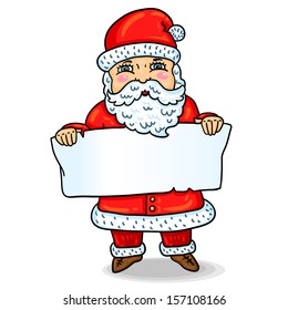 Santa Claus. Cartoon style. Isolated object, easy to edit. Element of design for winter holiday. Christmas. New Year.