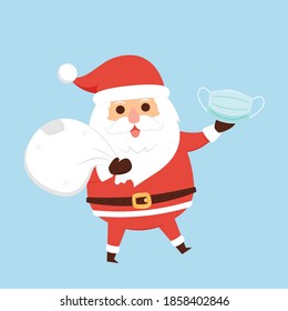 Santa Claus cartoon vector. Santa character design. Face mask.