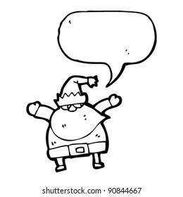 santa claus cartoon wit speech bubble