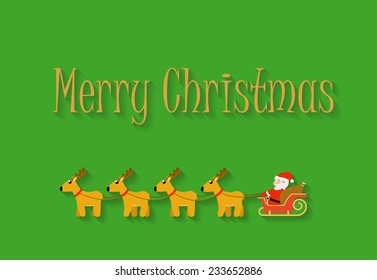 Santa Claus with carts and Reindeer