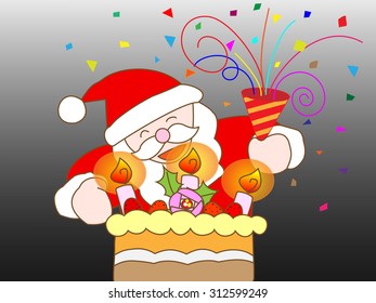 Santa Claus celebrates Christmas alone