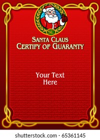 Santa Claus, Certify of Guaranty in vectors