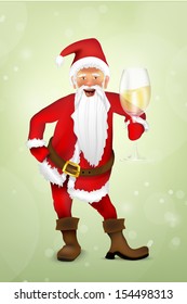 Santa Claus with champagne