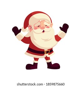 santa claus character cartoon christmas on white background vector illustration