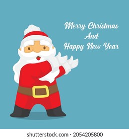 santa claus character celebrate of merry christmas and happy new year illustration 