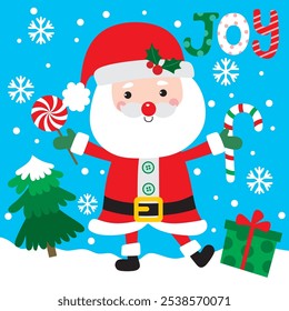Santa Claus Character For Christmas Card or Bag design