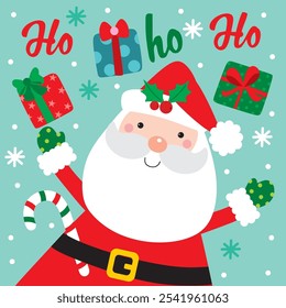 Santa Claus Character For Christmas Card or Bag design