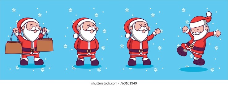 Santa Claus Character Collection for Christmas Card or else