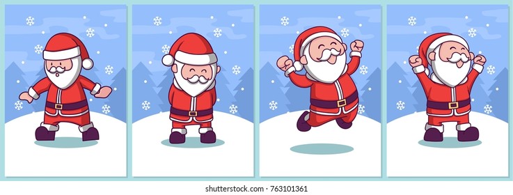 Santa Claus Character Collection for Christmas Card or else