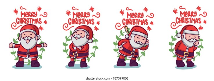 Santa Claus Character Collection for Christmas Card or else