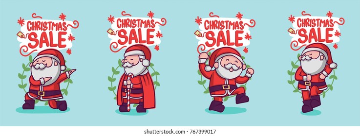 Santa Claus Character Collection for Christmas Card or else