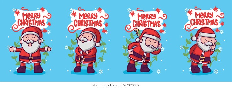 Santa Claus Character Collection for Christmas Card or else