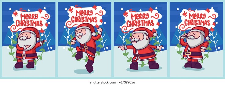 Santa Claus Character Collection for Christmas Card or else