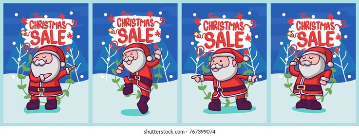 Santa Claus Character Collection for Christmas Card or else