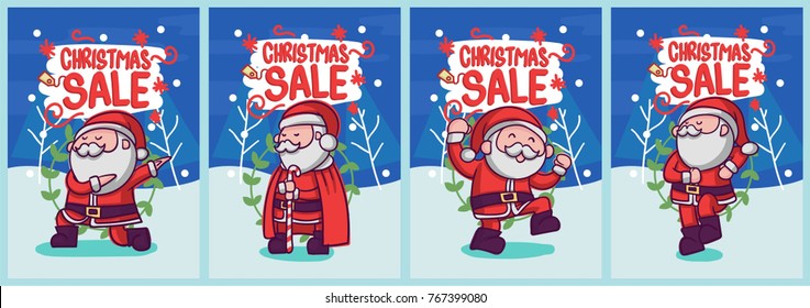 Santa Claus Character Collection for Christmas Card or else