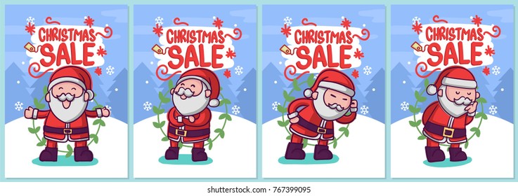 Santa Claus Character Collection for Christmas Card or else