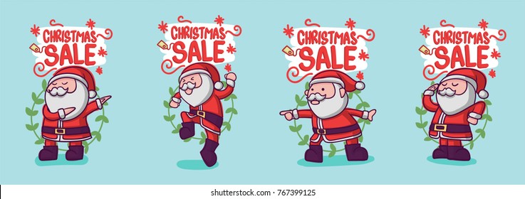 Santa Claus Character Collection for Christmas Card or else