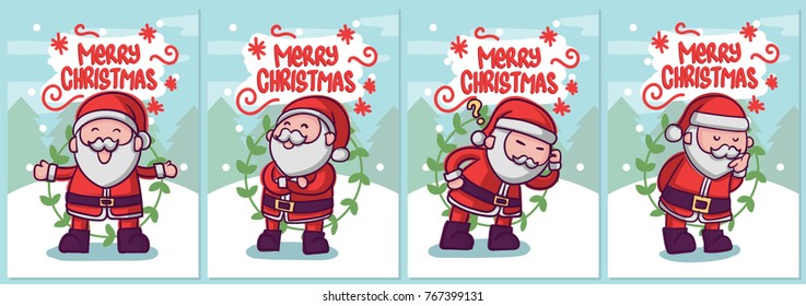 Santa Claus Character Collection for Christmas Card or else