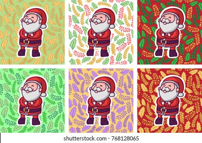Santa Claus Character Collection for Christmas Card or else
