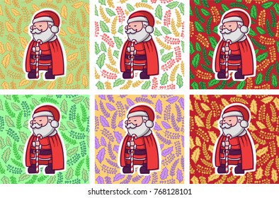 Santa Claus Character Collection for Christmas Card or else