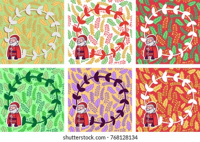 Santa Claus Character Collection for Christmas Card or else