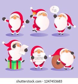 Santa Claus Character Collection in Different Actions