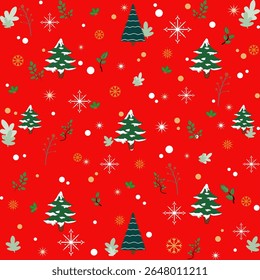 Santa claus character collection in flat design with a christmas tree, gift boxes, background