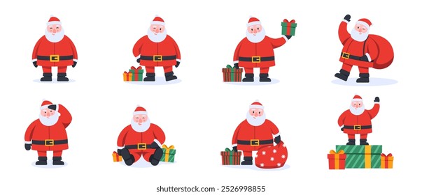 Santa Claus. Santa Claus character collection. Vector