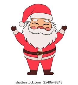 Santa claus character coloring pages for kids. Santa claus christmas character isolated on white background. Kindergarten and preschool worksheets printable for kids. 