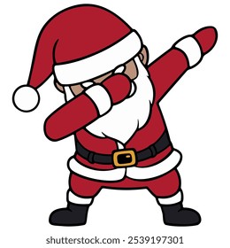 Santa Claus character dancing dab step