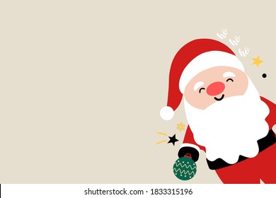 Santa Claus character design isolated on grey background for banner , web header, wallpaper etc.