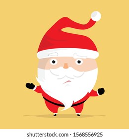 Santa Claus character. Emotions icon set. Merry Christmas. Vector illustration