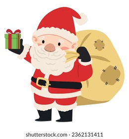 Santa Claus character with gift