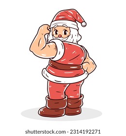 Santa claus character hand-drawn illustration, cute santa claus character.