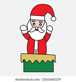 santa claus character icon, Cartoon vector illustration of Santa Claus. Flat Vector Portrait of Smiling Happy Santa Claus Showing Like Sign with Thumb.