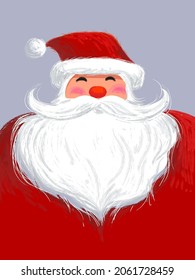 Santa Claus character icon for Christmas day vector illustration.