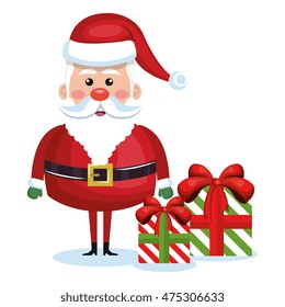 santa claus character icon vector illustration design
