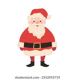 Santa Claus character, ideal for holiday cards, gift bags, seasonal decorations, posters, and winter greeting designs, spreading festive cheer and holiday spirit