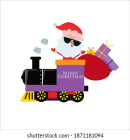 Santa Claus Character Merry Christmas Vector Template Design Illustration