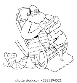 Santa Claus Character for Merry Christmas Isolated Retro Cartoon Vector