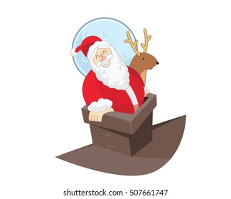 Santa Claus Character - Midnight Chimney Entrance