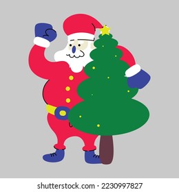 Santa claus character pose vector. Santa claus character illustration vector